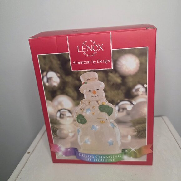 Lenox Snowman Lit Color Changing Figurine Seasons Sparkle 6.5 In NWT - Picture 8 of 9